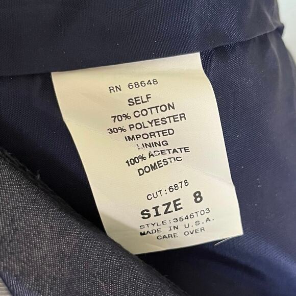 Vintage 90s Denim Mini Dress Blue Navy Bodycon Sheath // Size Medium 8 - Picture 5 of 8